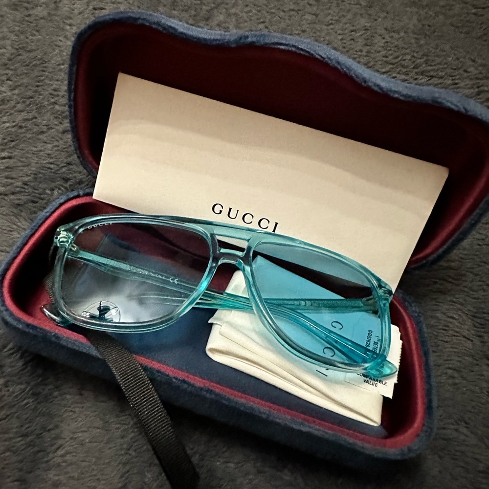 Gucci GG0262s transparent blue sunglasses